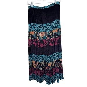 Coldwater Creek Folkloric Crinkled Velvet‎ Skirt S